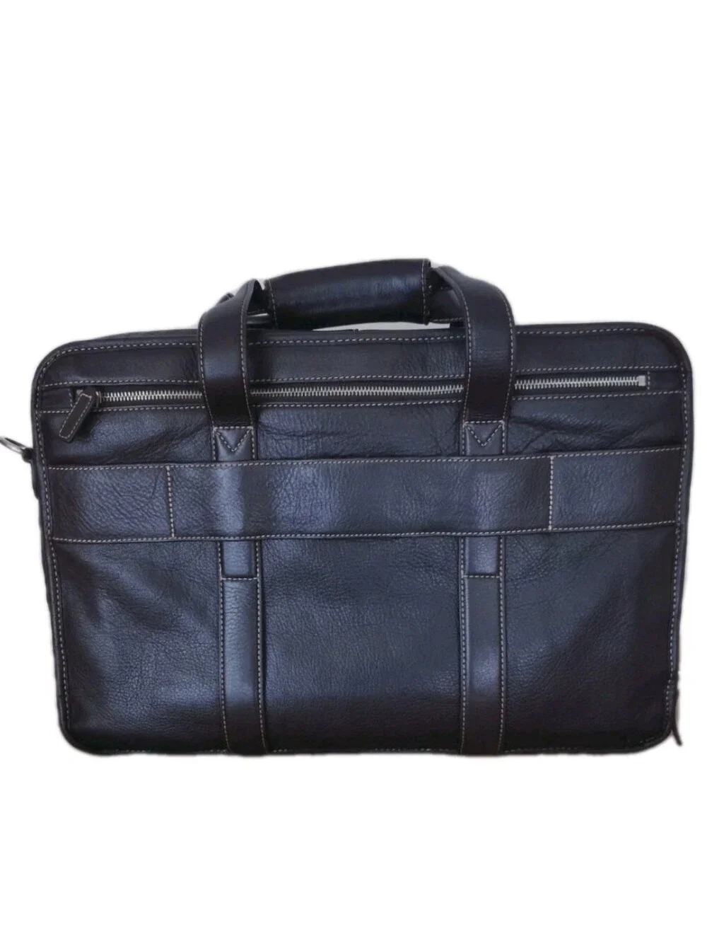 Levenger Luxury Pebbled Leather Expandable Briefcase.